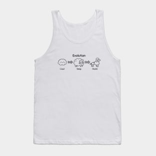 Evolution to Cloud, Sheep and Poodle Funny Tank Top